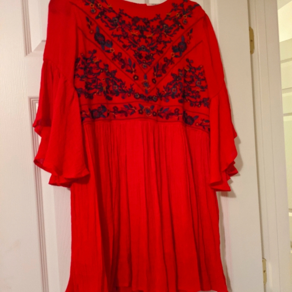 Umgee Red lined tunic dress